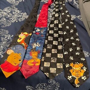 Addiction Cartoon Character Ties - Multicolor Set